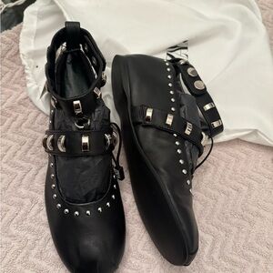 Black Studded Women's Shoes